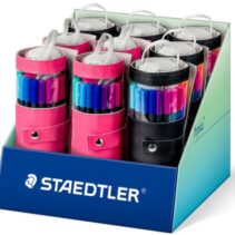 Staedtler Triplus Fineliner 334 Expositor con 9 Packs Enrollables de 20 Rotuladores Punta Fina - Trazo 0.3 mm aprox. - Tinta Base de Agua - 97% de Plastico Reciclado - Colores Surtidos