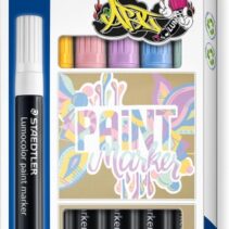 Staedtler Lumocolor 349 Pack con 6 Marcadores Acrilicos Permanentes - Trazo 2.4 mm aprox. - Tinta Base de Agua - Colores Pastel Surtidos