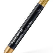 Staedtler Lumocolor 349 Marcador Acrilico Permanente - Trazo 2.4 mm Aprox - Tinta Base de Agua - Color Oro