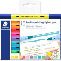 Staedtler Textsurfer Classic 362 Pack con 10 Marcadores Fluorescentes Doble Punta Biselada y Pincel - Secado Rapido - Tinta Base de Agua - Colores Surtidos