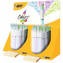 Bic 4 Colours Fun Expositor con 40 Boligrafos de Bola Retractil - Punta Media de 1.0mm - Tinta con Base de Aceite - Tinta de Colores: Rosa