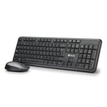 NGS Kit Teclado Inalambrico y Raton Inalambrico 1200dpi - Italiano - 12 Teclas Multimedia - Indicadores LED - Color Negro