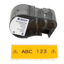 Brady M5C-1500-595-YL-BK Cinta de Etiquetas Original Vinilo - Texto Negro sobre Fondo Amarillo - Ancho 38