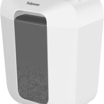 Fellowes LX50 Destructora de Papel Manual Corte en Particulas P-4 - Destruye hasta 9 Hojas a la Vez - Capacidad de la Papelera 17L - Color Blanco