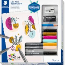Staedtler Line Art & Botanical Set Design Journey Pack con 6 Rotuladores Pigment Art en Colores Surtidos