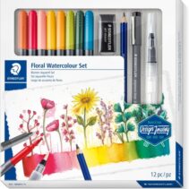 Staedtler Floral Watercolour Set Design Journey Pack con 8 Rotuladores Acuarelables Doble Punta en Colores Surtidos
