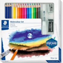 Staedtler Watercolour Set Design Journey Pack con 12 Lapices de Colores Surtidos Acuarelables