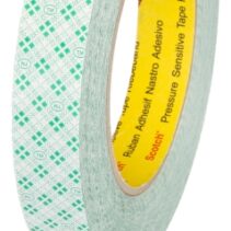 3M Cinta Adhesiva de Doble Cara 25mmx50m - Cinta de 260µm - Soporte de PVC de 38µm - Con Adhesivo 375 - Color Blanco