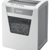 Leitz IQ Office P5 Destructora de Papel Micro Corte P-5 - Destruye hasta 10 Hojas - Capacidad de la Papelera 23L - 2 Horas de Funcionamiento Ininterrumpido - Color Blanco/Gris