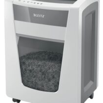 Leitz IQ Office Pro P4 Destructora de Papel Corte Confeti P-4 - Destruye hasta 20 Hojas - Capacidad de la Papelera 30L - 4 Horas de Funcionamiento Ininterrumpido - Color Blanco/Gris