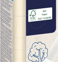 Tesa Paper Pack de 8 Cintas Adhesivas de Papel 19mm x 10 Metros - Casi Invisible en Superficies de Color Claro - Se puede Cortar con la Mano y Escribir sobre ella - Papel Certificado FSC®