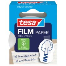Tesa Paper Pack de 1 Cinta Adhesiva de Papel 19mm x 33 Metros - Casi Invisible en Superficies de Color Claro - Se puede Cortar con la Mano y Escribir sobre ella - Papel Certificado FSC®