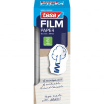Tesa Paper Pack de 8 Cintas Adhesivas de Papel 19mm x 33 Metros - Casi Invisible en Superficies de Color Claro - Se puede Cortar con la Mano y Escribir sobre ella - Papel Certificado FSC®