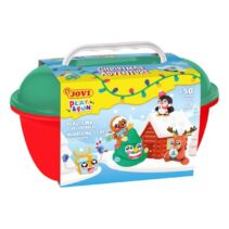Jovi Play & Fun Cofre Christmas Adventure con 24 Barras de Plastilina 15gr + Modeladores + Recortables - Sin Gluten - Base Vegetal - No se Seca - Colores Surtidos