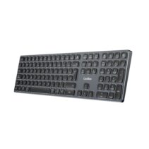 Coolbox Moonlight B431 Teclado Inalambrico - RF 2.4G y Bluetooth 5.1 - Teclas ABS Redondeadas Silencioso - Retroiluminado con 7 Colores - Bateria Recargable - Color Negro