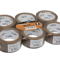 Zap Pack de 6 Precintos de Embalaje 50mm x 66m - Polipropileno 55 micras - Color Marron