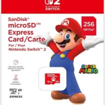 Nintendo Tarjeta Micro SD Sandisk para Consola Nintendo Switch 2 - Capacidad 256Gb - Logotipo de Mario Bros - Velocidades Rapidas y Estables - Rendimiento Optimizado - Color Rojo
