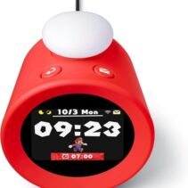 Nintendo Sound Clock Alarmo Reloj Despertador Inteligente - Alarmas con Tematicas de Nintendo - Sensor de Movimiento - Registro de Habitos - Incluye Pila de 9V - Color Negro y Rojo