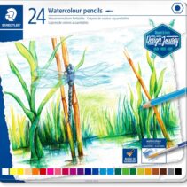 Staedtler 14610C Caja Metalica con 24 Lapices de Colores Acuarelables - Resistentes a la Rotura - Colores Surtidos