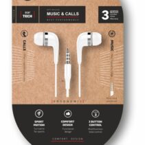 TechOneTech Soft EearTech Auriculares Intraurales - Microfono Integrado - Mini Jack 3.5mm - Cable de 1.20m - Blanco