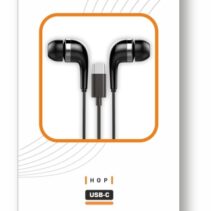 TechOneTech ear Tech Hop Auriculares Intraurales USB-C - Microfono Integrado - Cable de 1.20m - Negro