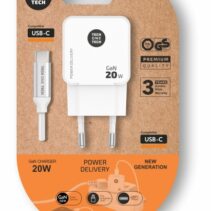 TechOneTech Cargador de Pared Ultrarrápido GaN 20w Blanco + cable USB-C