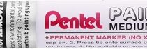 Pentel Paint Marker Marcador de Pintura - Punta Media 4.5mm - Permanente en todas las Superficies - Resistente a Luz y Agua - Cuerpo de Aluminio - Color Rojo Perla