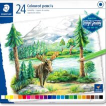 Staedtler 146C Caja Metalica con 24 Lapices de Colores - Mina Suave - Colores Surtidos
