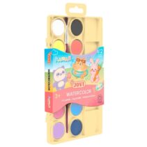 Jovi Kawaii Pack de 12 Acuarelas en Pastilla 22mm + Pincel - Facilmente Mezclables - Colores Kawaii Surtidos