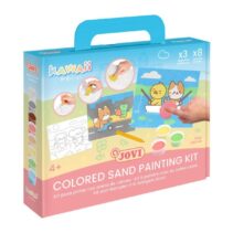 Jovi Kawaii Kit Pinta con Arena con 8 Botes de Arena + 1 Punzon + 3 Laminas con Diseños Kawaii - Colores Surtidos