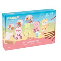 Jovi Kawaii Air Dry Kit con Pasta Endurecible 500gr + 4 Plantillas + Pinturas + Complementos - Facil de Moldear - Colores Surtidos