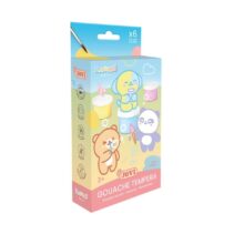Jovi Kawaii Pack con 6 Botes de Tempera 35ml + Pincel - Secado Rapido - Excelente Adherencia - Lista para Usar - Colores Surtidos