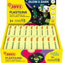 Jovi Bandeja con 18 Pastillas de Plastilina 50gr Fluorescente - Muy Moldeable - No se Seca