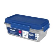 Milan Nata 624 Fiambrera de Tritan Hermetica Rectangular de 1.2L - Libre de BPA - Tapa Hermetica - Apto para Microondas