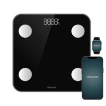 Cecotec Surface Precision Smart Bascula Corporal - Capacidad hasta 180kg - Autoencendido y Autoapagado - Medicion Precisa - Compacto - Ahorro Energetico - Facil de Usar - Color Negro