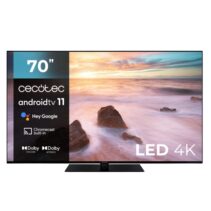 Cecotec A2 series ALU20070ZS Televisor Smart TV sin Marco de 70" LED con Resolucion 4K UHD - Android TV 11 - Chromecast Integrado - Dolby Vision y Atmos - HDMI 2.1 48Gb - Peana Central - Color Negro