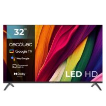 Cecotec A3 series ALH40032S Televisor Smart TV sin Marco de 32" LED HD - Google TV - Procesador Cortex A55 - Sonido Dolby Audio - Chromecast Integrado - Control por Voz con Google - Color Negro