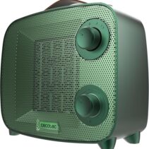 Cecotec ReadyWarm 1550 Ceramic Green Aura Calefactor Ceramico - 1500W - Cobertura hasta 15 M² - Termostato Regulable - 3 Modos de Uso - Estilo Moderno - Triple Sistema de Seguridad - Color Verde
