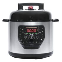 Cecotech Olla GM Programable - Capacidad 6L - Programacion 24H - Control por Voz - Sistema Inteligente Gmcore - Tapa Abatible - 11 Temperaturas Ajustables - 5 Presiones Ajustables - Color Negro