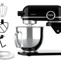 Cecotec Twist and Fusion 4500 Luxury Batidora Amasadora - 800W - Movimiento Planetario - Bol de Acero de 5.2L con Asa - 8 Velocidades - Multifuncion - Aluminio Fundido - Silencioso y Seguro - Color Negro