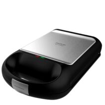 Cecotec Rock'nToast Family Sandwichera Extragrande 3 en 1 - 1500W - Capacidad para 4 Sandwiches - 3 Placas Intercambiables - Antiadherente - Apertura 180° - Acero Inoxidable - Color Negro