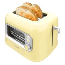 Cecotec RetroVision Tostadora de Doble Ranura Extra Ancha - 700W - Ventana de Cristal - Estilo Retro - Cubierta Antipolvo - Apagado y Pop-Up Automatico - 5 Niveles de Tostado - Color Amarillo Pastel