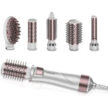 Cecotec Bamba CeramicCare 5in1 Pro Cepillo Alisador - 1000W - Revestimiento Ceramico - Funcion de Aire Caliente - 4 Niveles de Temperatura - Ergonomico - Incluye Varios Cabezales - Color Blanco