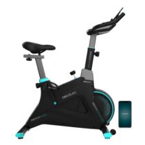 Cecotec Drumfit Indoor 10000 MagnoMotor Connected Bicileta Estatica - Pantalla LCD - Resistencia Magnetica Variable - Volante de 10kg - Ajuste de Sillin y Manillar - Ruedas de Transporte - Color Negro
