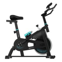 Cecotec Drumfit Indoor 10000 Teseo Bicileta Estatica - Pantalla LCD - Transmision por Correa - Sillin Ergonomico Ajustable - Resistencia Variable - Soporte para Dispositivos - Pulsometro - Color Negro