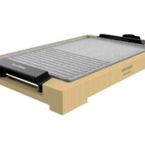 Cecotec Tasty and Grill 2000 Bamboo MixStone Plancha Electrica - 2000W - Grill y Plancha - Antiadherente - Bambu Natural - Termostato - Apta para Lavavajillas - Bandeja Recogegrasas - Color Madera Claro
