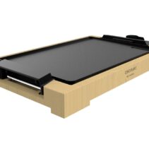 Cecotec Tasty and Grill 2000 Bamboo Plancha Electrica - 2000W - Estructura de Bambu - Antiadherente - Termostato Regulable - Apta para Lavavajillas - Incluye Espatula - 37.5x24.5cm - Color Madera Claro