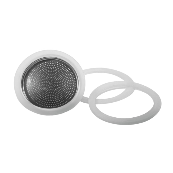 Cecotec Piccolina Filtro para Cafetera Italiana de 9 Tazas - Incluye 3 Juntas - Aluminio Resistente de Alta Calidad - Facil de Instalar - Optimiza el Sabor Del Cafe
