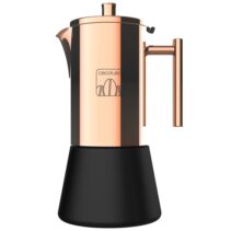 Cecotec Moking 200 Cafetera Italiana para 2 Tazas - Acero Inoxidable - Apto para Lavavajillas - Junta de Silicona - Valvula de Seguridad - 12.3x8x17.5cm - Color Cobre