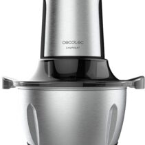 Cecotec ChopBeat 1500 TitanBlack Steel Picadora Electrica - 600W - Cuchillas de Titanio - Bol de 1.5L de Acero Inoxidable - 2 Velocidades - Espiralizador con 4 Accesorios - Libre de BPA - Facil Limpieza